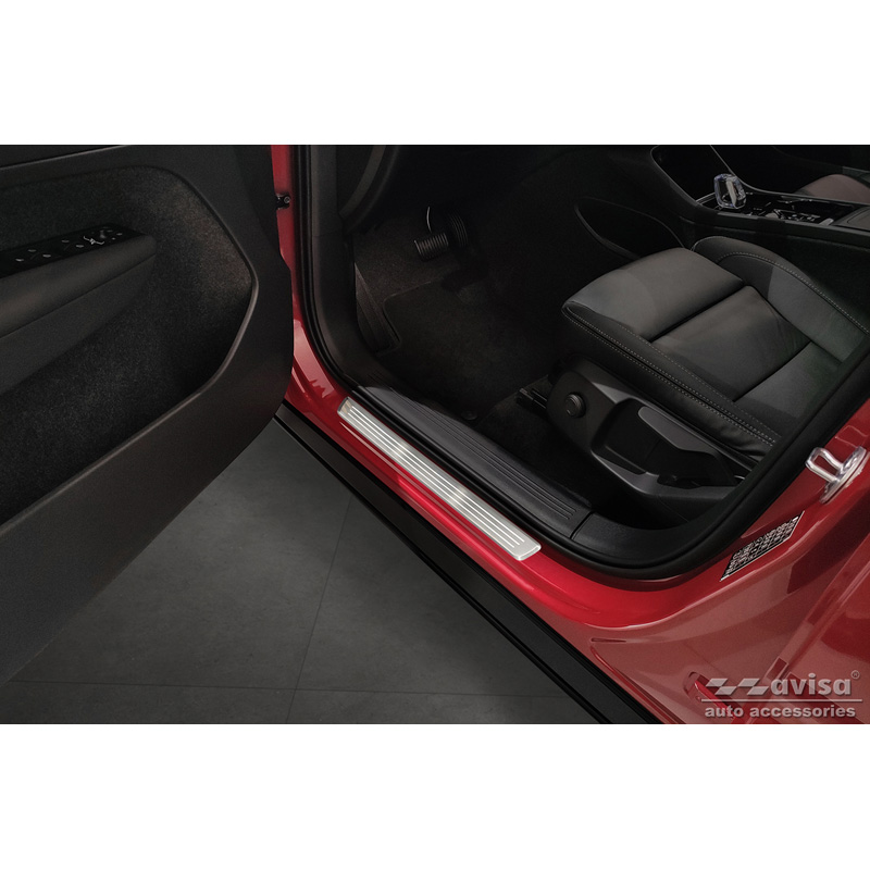 Inox door sill protectors  Volvo XC40 2018- - 'Lines' - 4-pieces