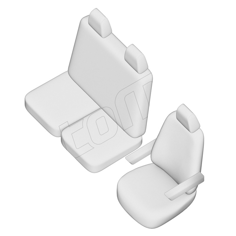 Original Design Textile seat covers 2+1  Volkswagen Crafter/MAN TGE 2017- (Standard) (split in bottom bench)