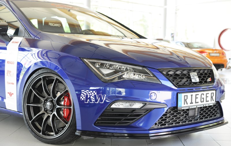 Voorspoiler Seat Leon FR/CUPRA 5F 2017-... Zwart Glans Rieger