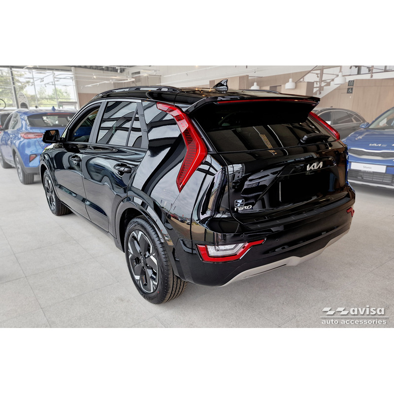 Matt Black Stainless Steel Rear bumper protector  Kia Niro II Hybrid & Niro II EV (SG2) 2022- 'Ribs'