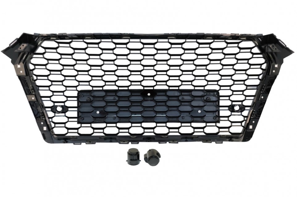 Grill Audi A4 B9 2015-2019 RS4 Look Glans Zwart