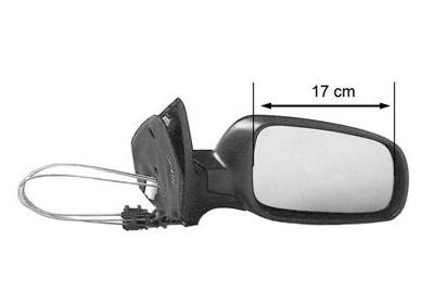 spiegel, bol glas, van binnenuit verstelb, 17cm, rechts VW Golf