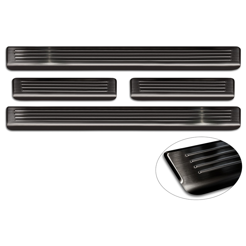Zwart RVS Instaplijsten  Volkswagen Passat 3G Sedan/Variant 2014-2023 - 'Lines' - 4-delig