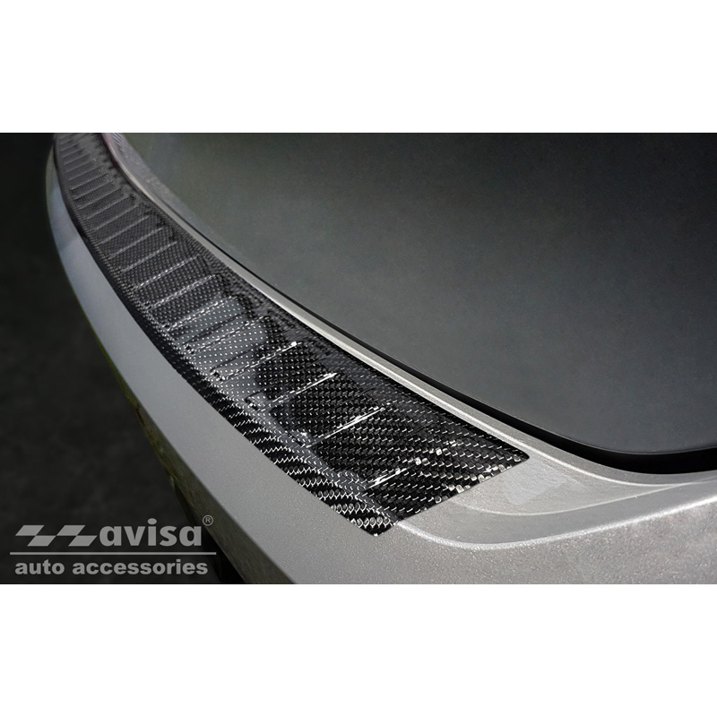 Real 3D Carbon Rear bumper protector  Volkswagen Golf VIII HB 5-doors 2020-2024 & FL 2024- 'Ribs'