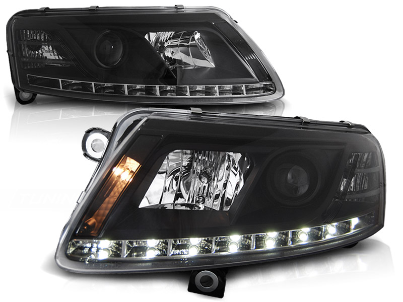 Koplampen Audi A6 4F 04-08 Xenon HELDER./ZWART