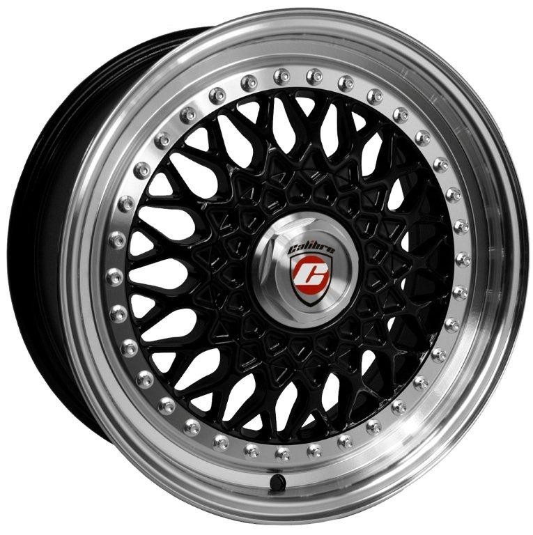 Velgen Calibre Vintage 8x17 Blank PCD Black/Polished lip