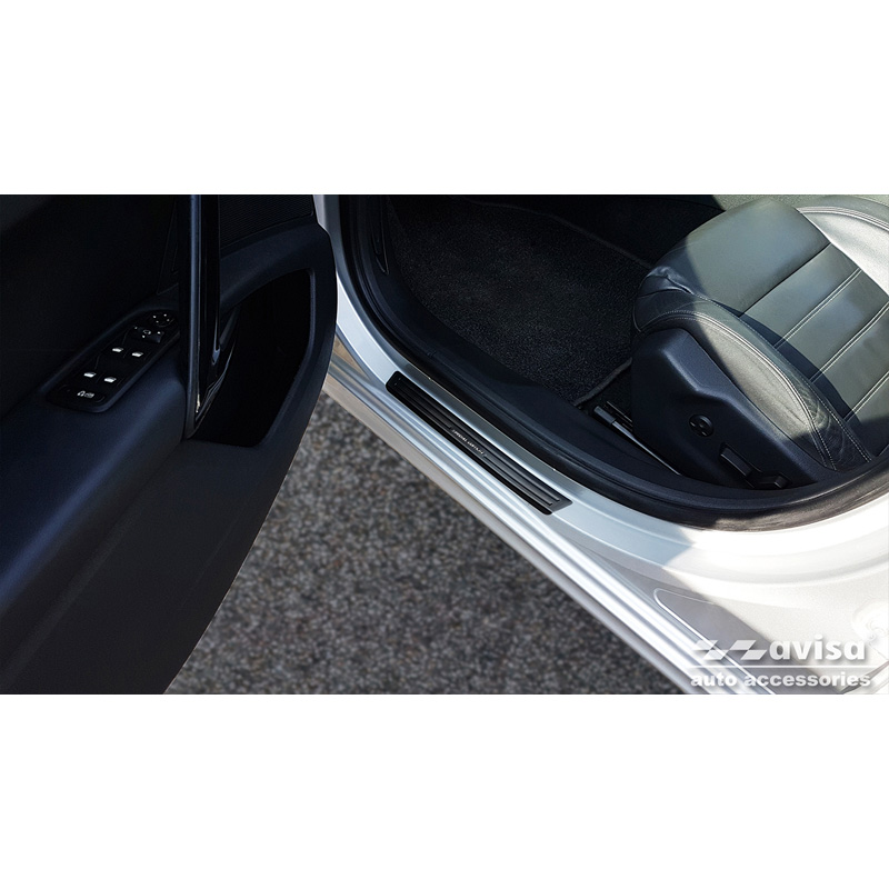 Black Inox door sill protectors  Peugeot 508 Sedan & SW 2011-2014 & FL 2014-2018 - 'Special Edition' - 4-pieces