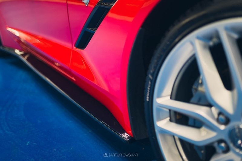 Zijskirts Diffusers Chevrolet Corvette C7 Glanzend Zwart