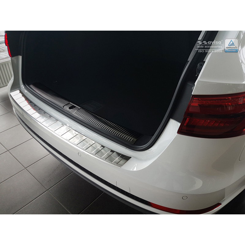 Stainless Steel Rear bumper protector  Audi A4 B9 Avant 2015-2019 & Facelift 2019- 'Ribs' (incl. S4 Avant)