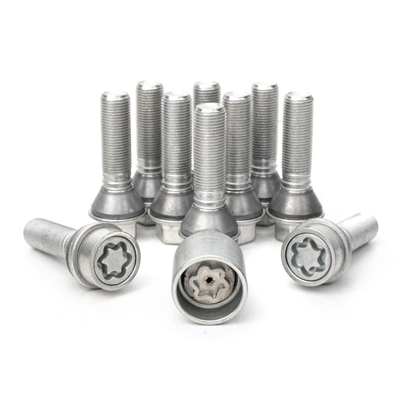 H&R Wheel bolt Set Taper-Head with movable cone M14x1.25 - Length 41mm - 10 pcs. (e.g.  BMW) - incl. wheel-locks