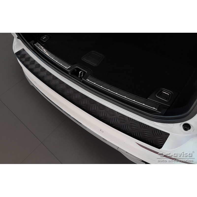Matzwart Aluminium Achterbumperprotector  Volvo XC60 II 2017-2021 & FL 2021- incl. R-Design 'Riffled Plate'