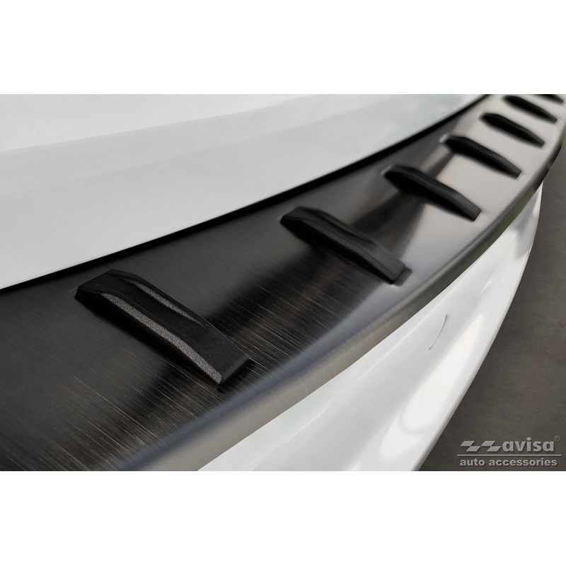 Black Stainless Steel Rear bumper protector  Audi A4 Avant B9 (incl. S-Line) 2015-2019 & Facelift 2019- 'STRONG EDITION'