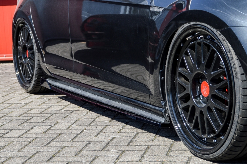 Zijskirts met Canards Volkswagen Golf 7 GTI GTD 13-17 Glans Zwart