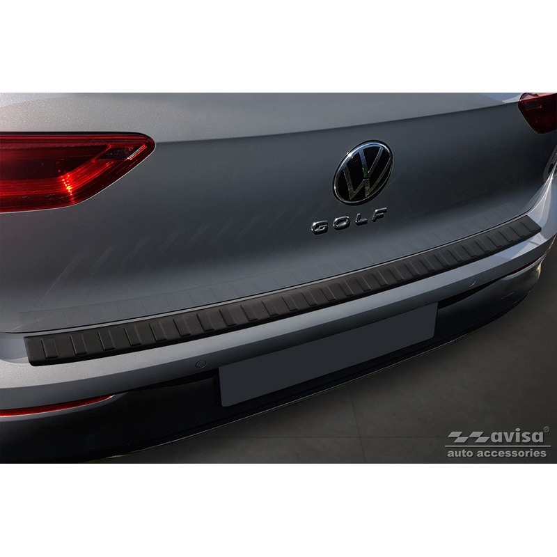 Matt Black Stainless Steel Rear bumper protector  Volkswagen Golf VIII HB 5-doors 2020-2024 & FL 2024-