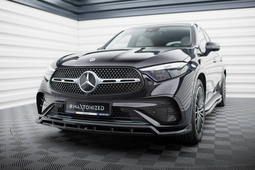 Voorspoiler Mercedes GLC AMG Pakket X254 Maxton Glans Zwart