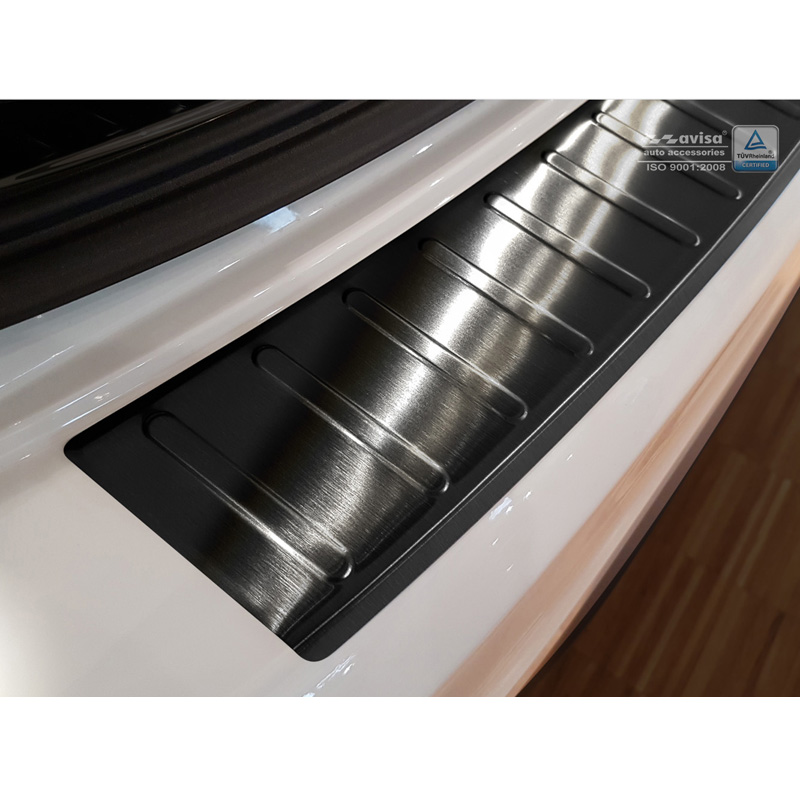 Black Stainless Steel Rear bumper protector  Volvo V60 2010-2018 'Ribs'