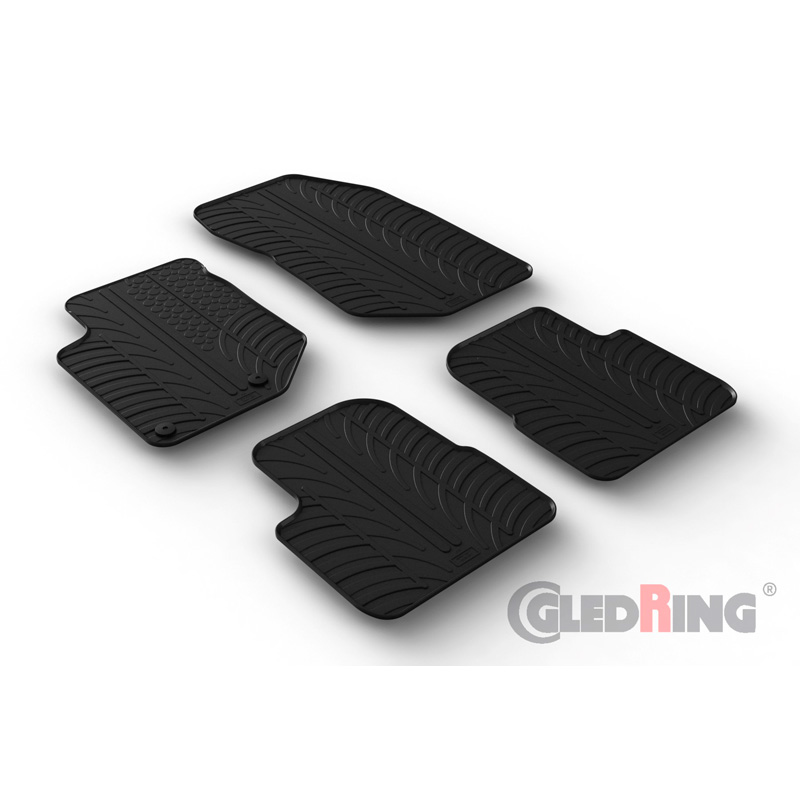 Rubber car mats set  Citroen C4 III 5-doors 2020- & C4 X 2022- excl. e-C4 (T profile 4-pieces + mounting clips)