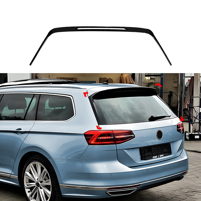 Dakspoiler  Volkswagen Passat 3G Variant 2014-2023 3-delig (ABS Glanzend zwart)