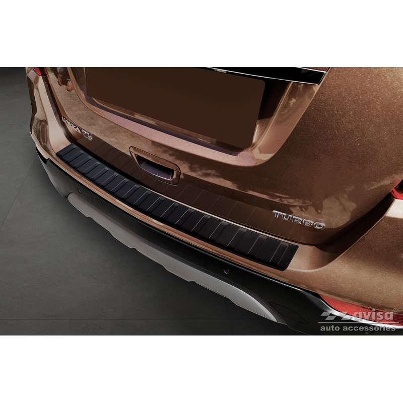 Matt Black Stainless Steel Rear bumper protector  Opel Mokka X 2016- 'Ribs'