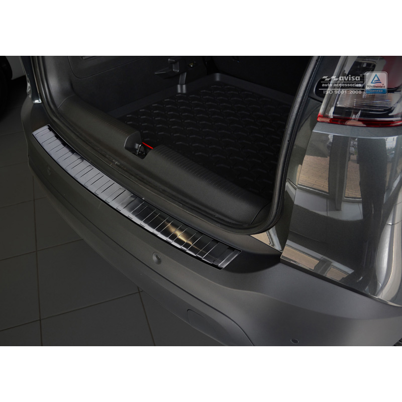 Zwart RVS Achterbumperprotector  Opel Crossland 2017-2020 & FL 2020- 'Ribs'
