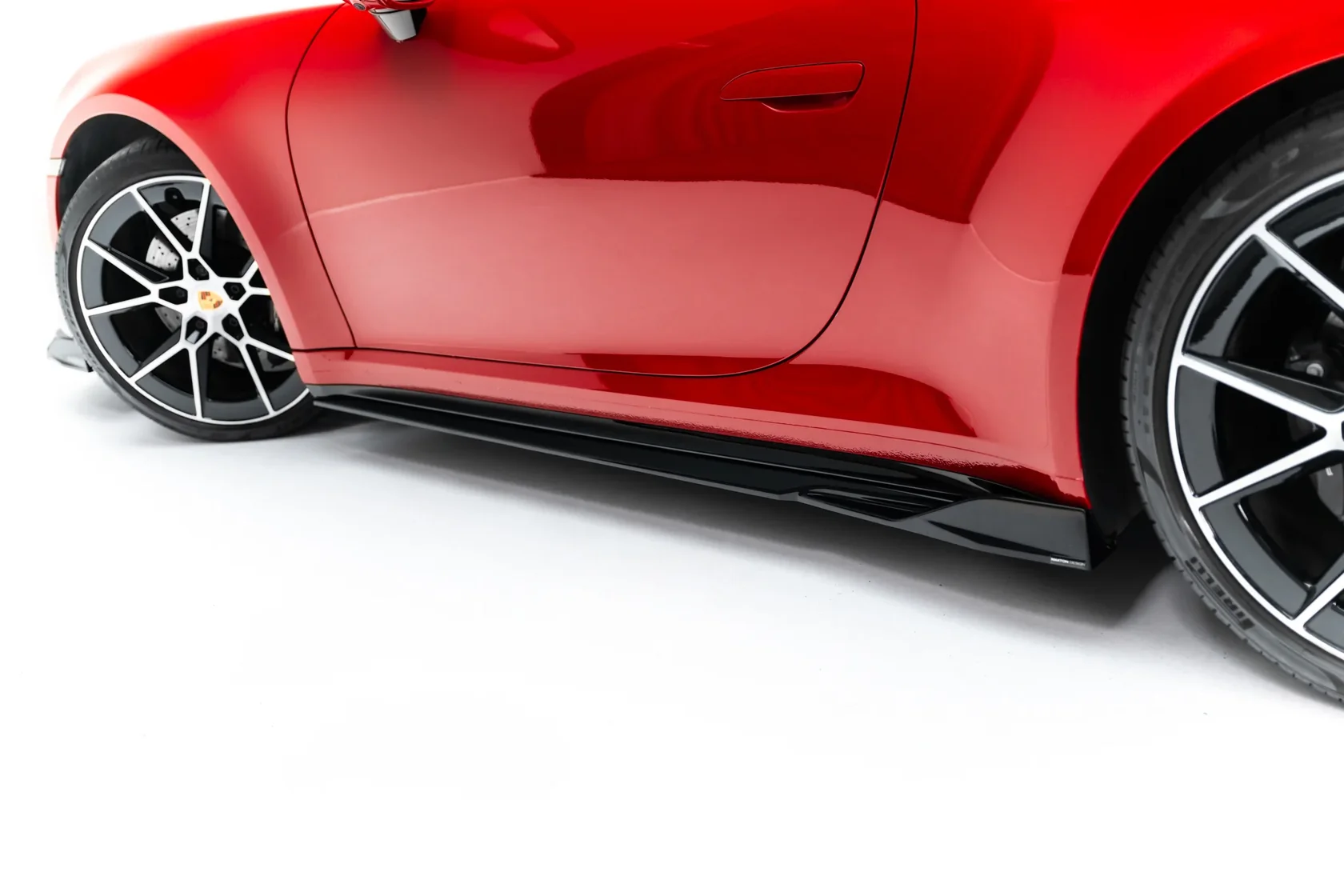 Zijskirts passend voor Porsche 911 Carrera Aero 992 Facelift Glans Zwart – Maxton Design