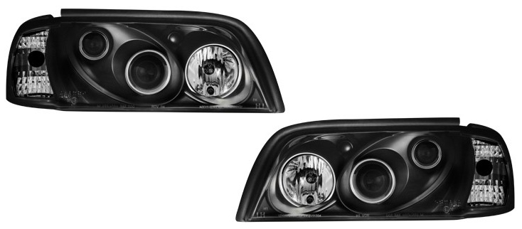 Koplampen Mercedes W202 xenon look zwart