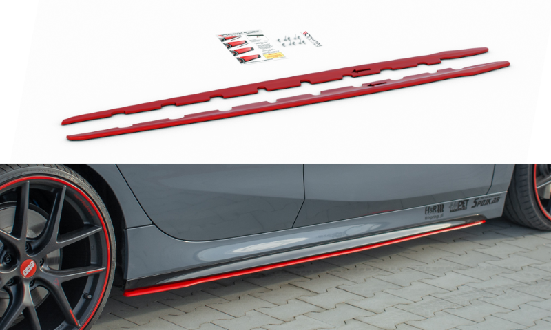 Zijskirts BMW 1 Serie F40 M-Pack/ M135i Glans Rood V2