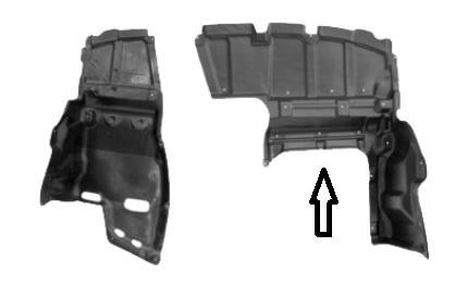 beschermplaat onder de motor, rechts Toyota Avensis, 2003-2009
