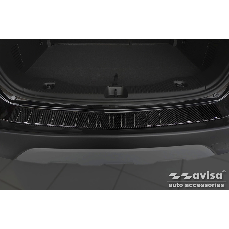 Real 3D Carbon Rear bumper protector  Opel Mokka X Facelift 2016-2020 'Ribs'