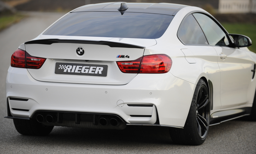 Opzetstuk Achterbumperhoek BMW M3/M4 F80/F82/F83 2014-...  Echt carbon Rieger