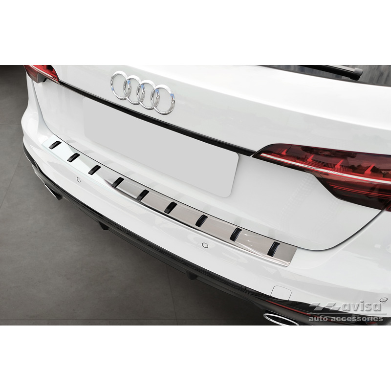 Stainless Steel Rear bumper protector   Audi A4 Avant B9 (incl. S-Line) 2015-2019 & Facelift 2019- - 'STRONG EDITION'