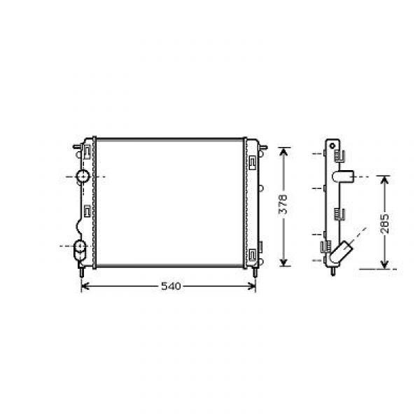 Radiator CLIO/KANGOO 00->> 480x414 1.4 +AC ab 02.00
