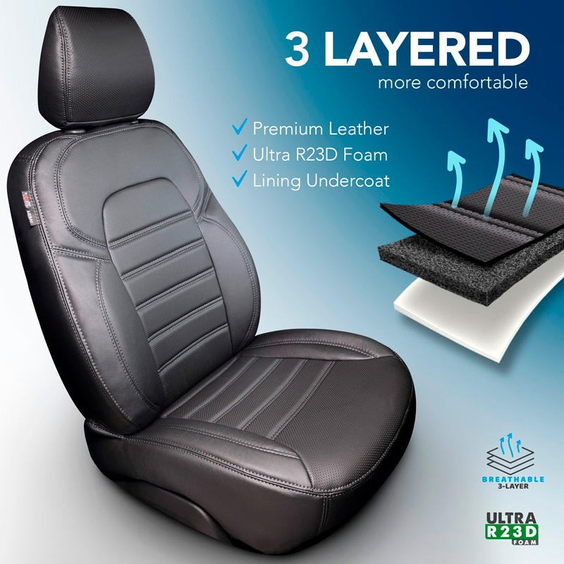 New York Design Artificial leather seat covers 2+1  Maxus E-Deliver 7 2020- (split in backrest bench)