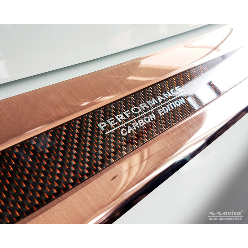 Stainless Steel Rear bumper protector 'Deluxe'  BMW X3 G01 M-Package 2017-2021 & FL 2021- 'Performance' Copper 'Brushed Mirror'/Copper Carbon