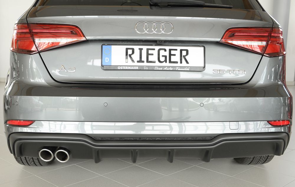Achter diffusor Rieger Audi A3 8V 16-20 Facelift S-line
