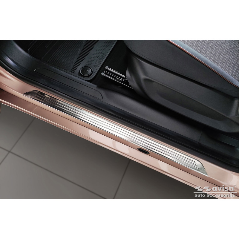 Inox door sill protectors  Fiat 500e Berlina, 3+1 & Cabrio 2020- / 500 FL 2015- 3-doors - 2-pieces