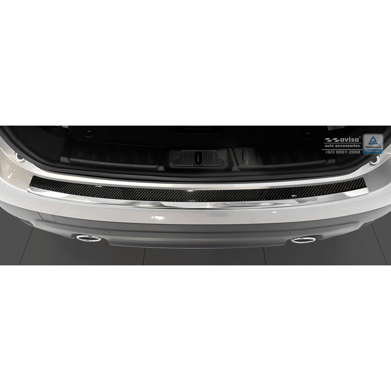 RVS Achterbumperprotector 'Deluxe'  Jaguar F-Pace 2016-2020 & FL 2020- Chroom/Zwart Carbon