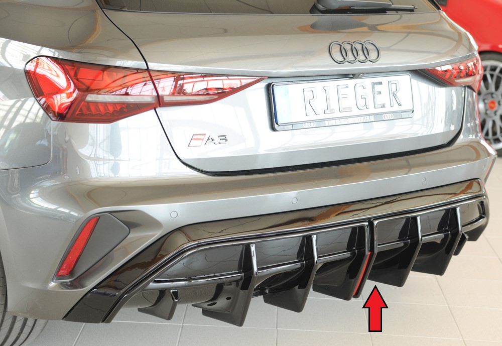 Achterdiffuser Audi A3 (GY) – 06.24- glans zwart