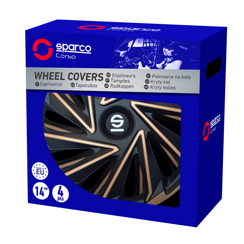 Sparco Wheel Covers Varese - 15-inch - Gold/Black - Set of 4 pieces