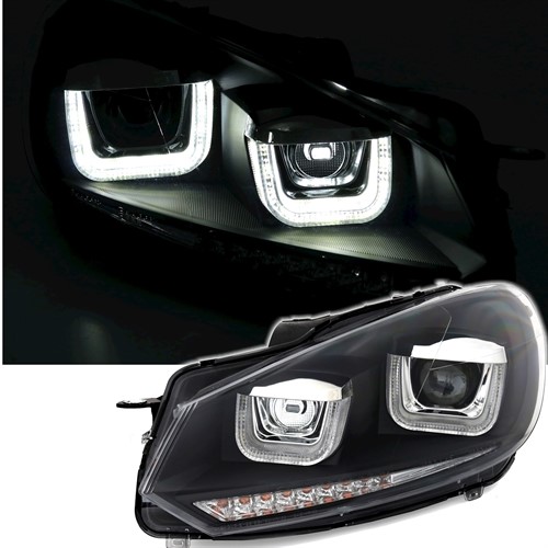 Headlights VW Golf VI U-Tube LED Dynamic Black
