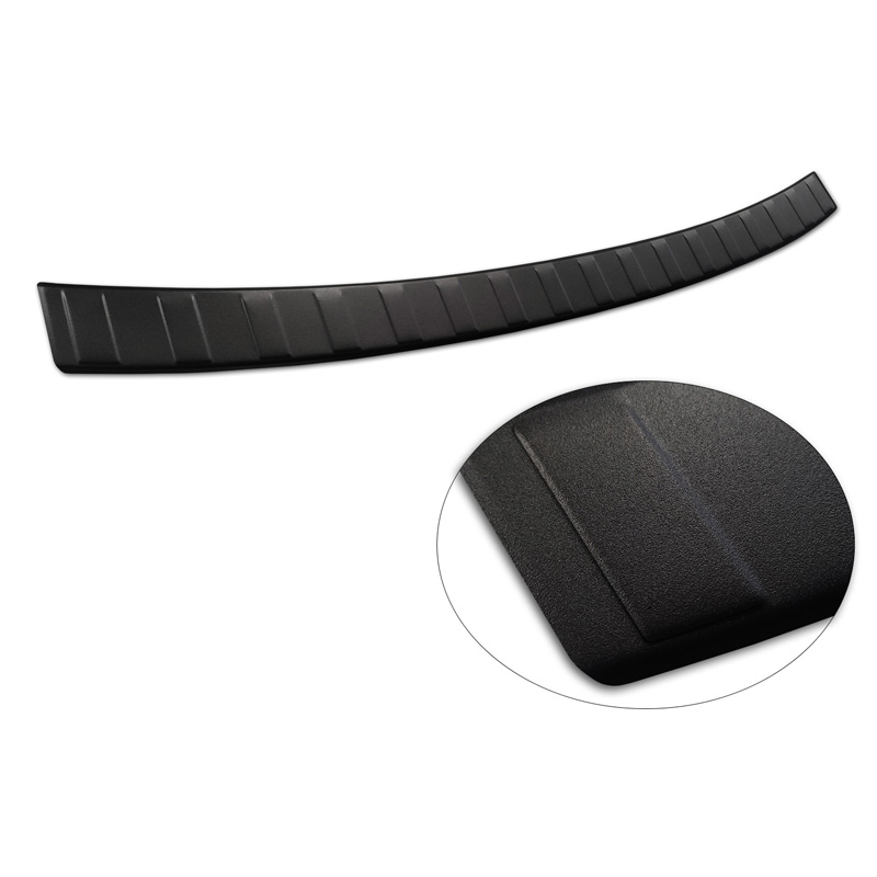 Matt Black Stainless Steel Rear bumper protector  Volkswagen Tiguan II / Allspace incl. Facelift & R-Line 2016-2020 / 2020-2024 'Ribs'
