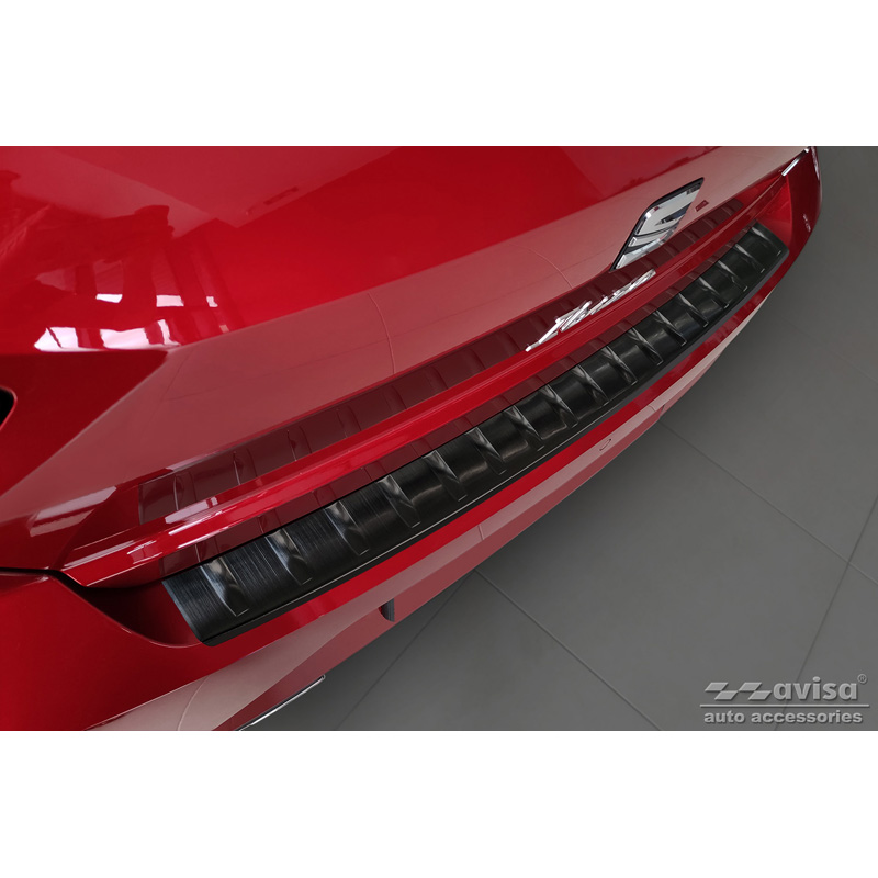 Zwart RVS Achterbumperprotector  Seat Ibiza 6F Facelift 2021- 'Ribs'