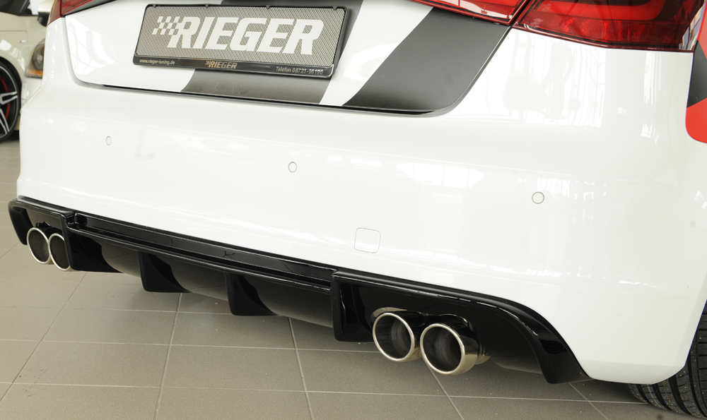 Achterbumper Diffusor Audi A3 8V 12-16 3deurs/Sportback Glossy black Rieger