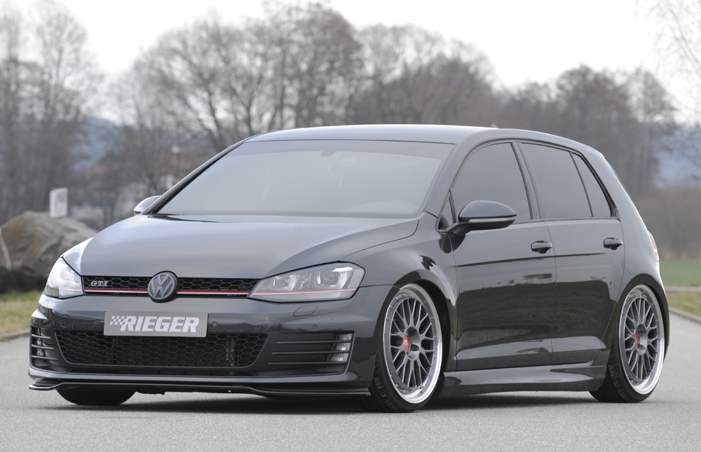 Voorspoiler Volkwagen Golf GTI/GTD 2013-2016 Zwart Glans Rieger