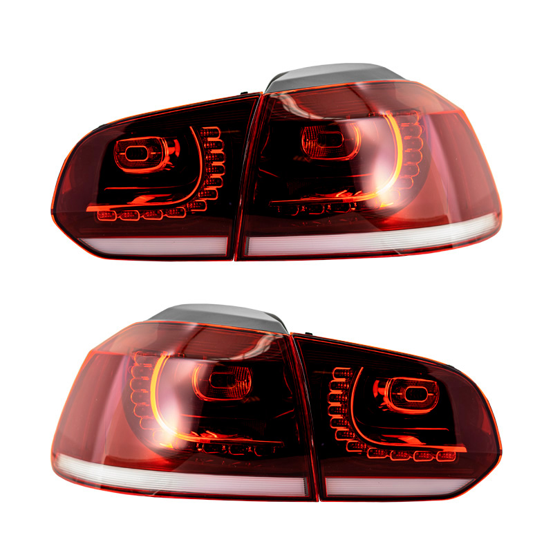 Set R-Look LED Achterlichten  Volkswagen Golf VI 2008-2012 excl. Variant - Rood/Helder/Rookgrijs - incl. Dynamic Running Light