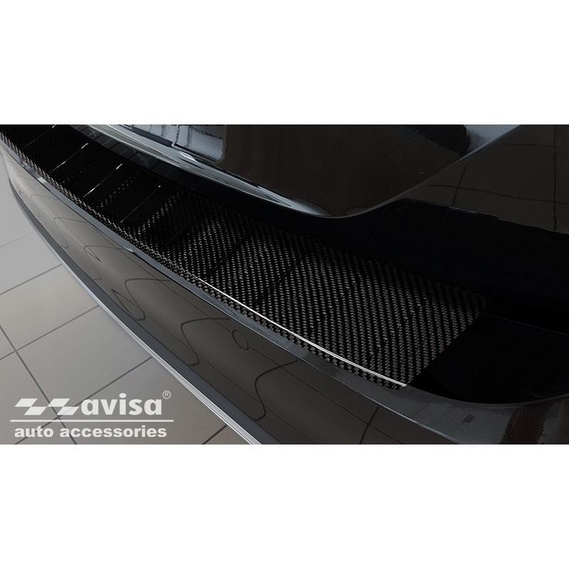 Real 3D Carbon Rear bumper protector  Volkswagen Passat 3G Variant 2014-2023 'Ribs'