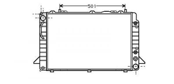 Radiator AUDI 80/90. 91->> 595x408x34 2.6/2.8 -AC