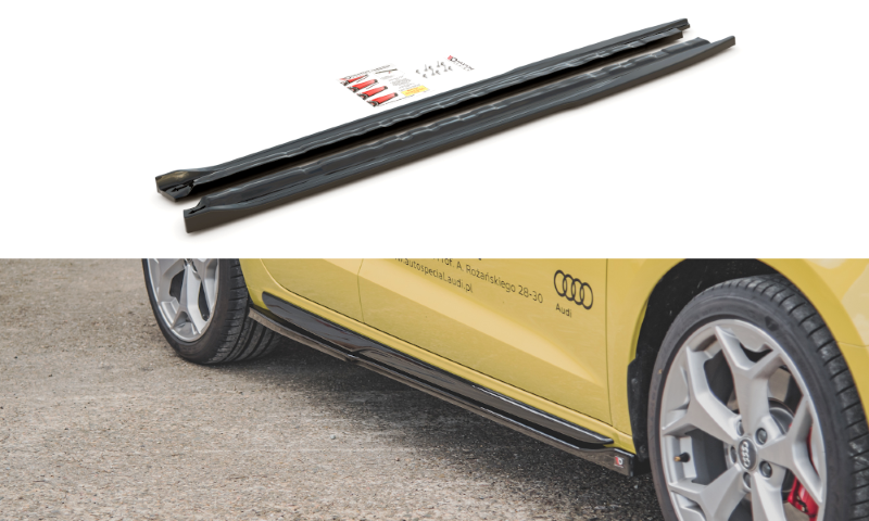 Zijskirt diffuser Audi A1 S-line GB glanzend zwart