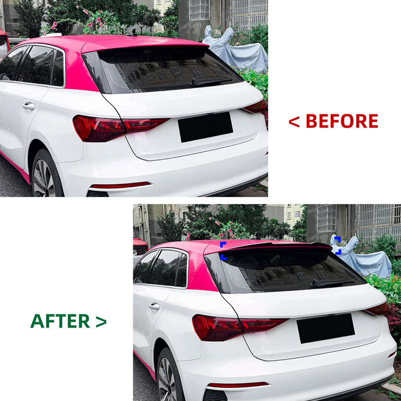 Dakspoiler (Spoiler Cap)  Audi A3 (8Y) Sportback 2020-2024 & FL 2025- (ABS Glanzend zwart)