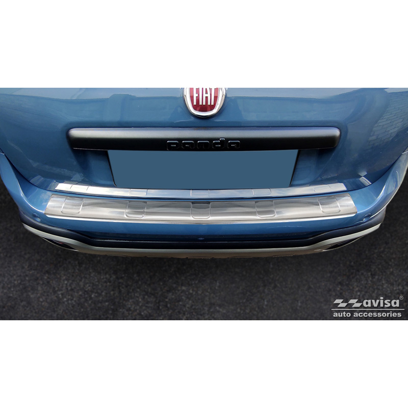 Stainless Steel Rear bumper protector  Fiat Panda III Cross 2020- incl. Hybrid 'Ribs'